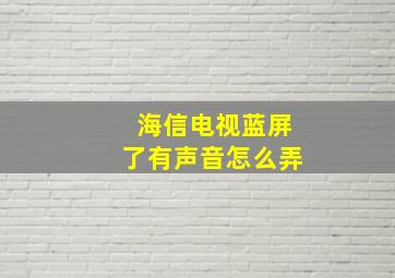 海信电视蓝屏了有声音怎么弄