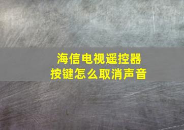 海信电视遥控器按键怎么取消声音