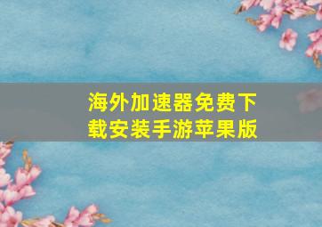 海外加速器免费下载安装手游苹果版