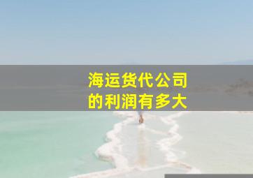 海运货代公司的利润有多大