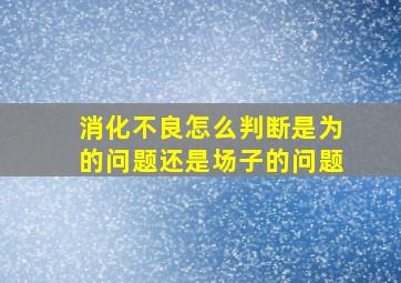 消化不良怎么判断是为的问题还是场子的问题