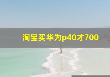 淘宝买华为p40才700