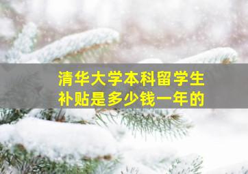 清华大学本科留学生补贴是多少钱一年的