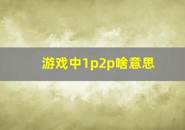 游戏中1p2p啥意思