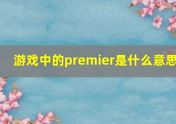 游戏中的premier是什么意思