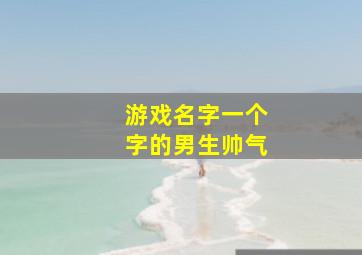 游戏名字一个字的男生帅气