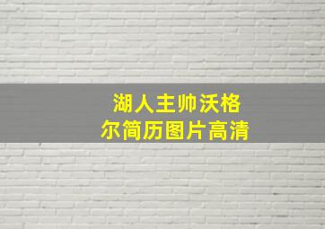 湖人主帅沃格尔简历图片高清