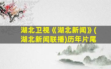 湖北卫视《湖北新闻》(湖北新闻联播)历年片尾