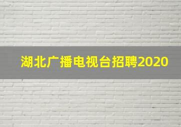 湖北广播电视台招聘2020