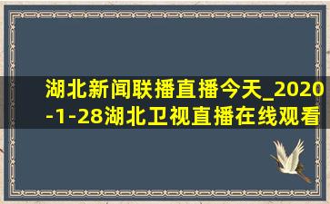 湖北新闻联播直播今天_2020-1-28湖北卫视直播在线观看