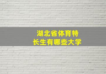 湖北省体育特长生有哪些大学