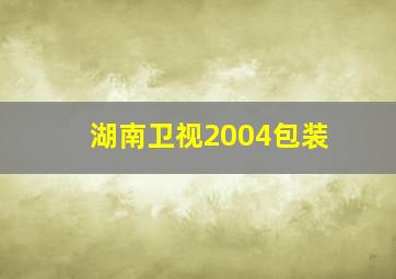 湖南卫视2004包装