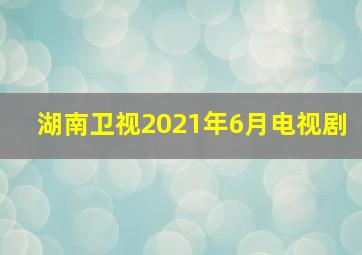 湖南卫视2021年6月电视剧