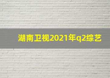 湖南卫视2021年q2综艺