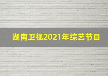 湖南卫视2021年综艺节目