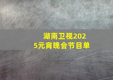 湖南卫视2025元宵晚会节目单