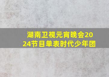 湖南卫视元宵晚会2024节目单表时代少年团