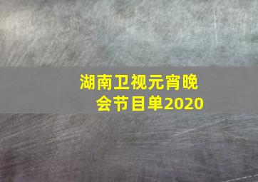 湖南卫视元宵晚会节目单2020