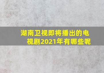 湖南卫视即将播出的电视剧2021年有哪些呢