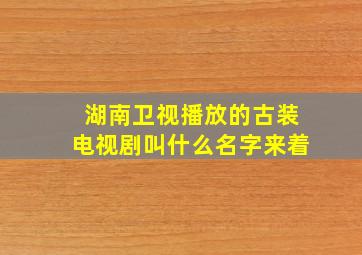 湖南卫视播放的古装电视剧叫什么名字来着