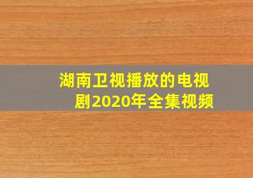 湖南卫视播放的电视剧2020年全集视频