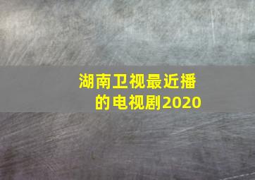 湖南卫视最近播的电视剧2020