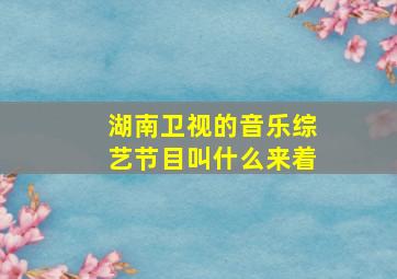 湖南卫视的音乐综艺节目叫什么来着