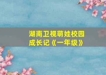 湖南卫视萌娃校园成长记《一年级》