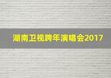 湖南卫视跨年演唱会2017