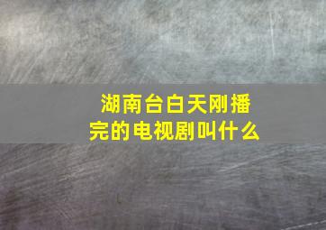 湖南台白天刚播完的电视剧叫什么