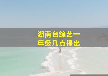 湖南台综艺一年级几点播出