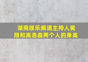 湖南娱乐频道主持人昊翔和高浩森两个人的身高