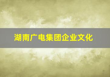 湖南广电集团企业文化