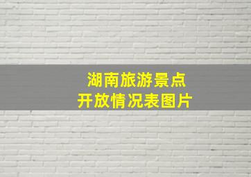 湖南旅游景点开放情况表图片