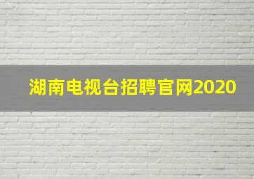 湖南电视台招聘官网2020