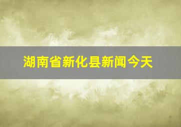 湖南省新化县新闻今天