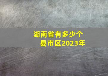 湖南省有多少个县市区2023年