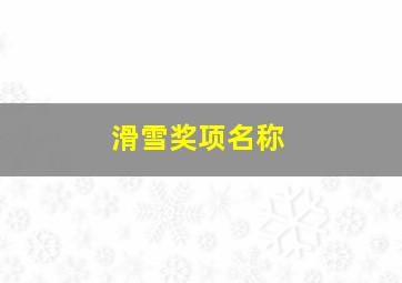 滑雪奖项名称