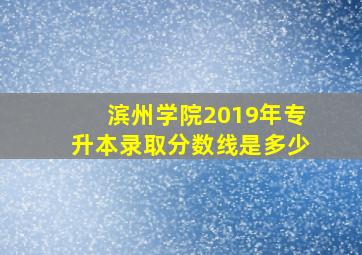 滨州学院2019年专升本录取分数线是多少