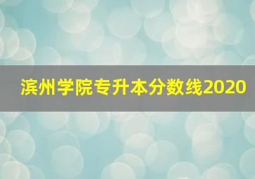 滨州学院专升本分数线2020