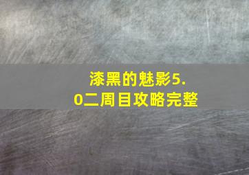 漆黑的魅影5.0二周目攻略完整