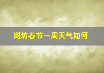 潍坊春节一周天气如何