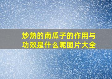 炒熟的南瓜子的作用与功效是什么呢图片大全