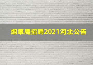 烟草局招聘2021河北公告