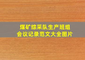 煤矿综采队生产班组会议记录范文大全图片