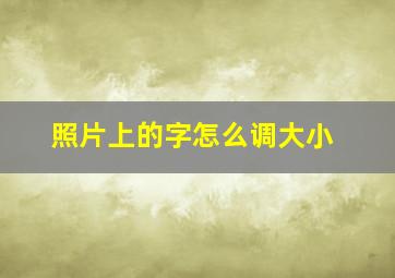 照片上的字怎么调大小