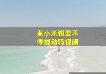 煮小米粥要不停搅动吗视频