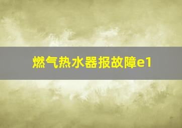 燃气热水器报故障e1