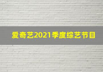 爱奇艺2021季度综艺节目