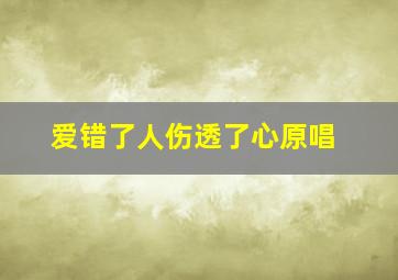 爱错了人伤透了心原唱